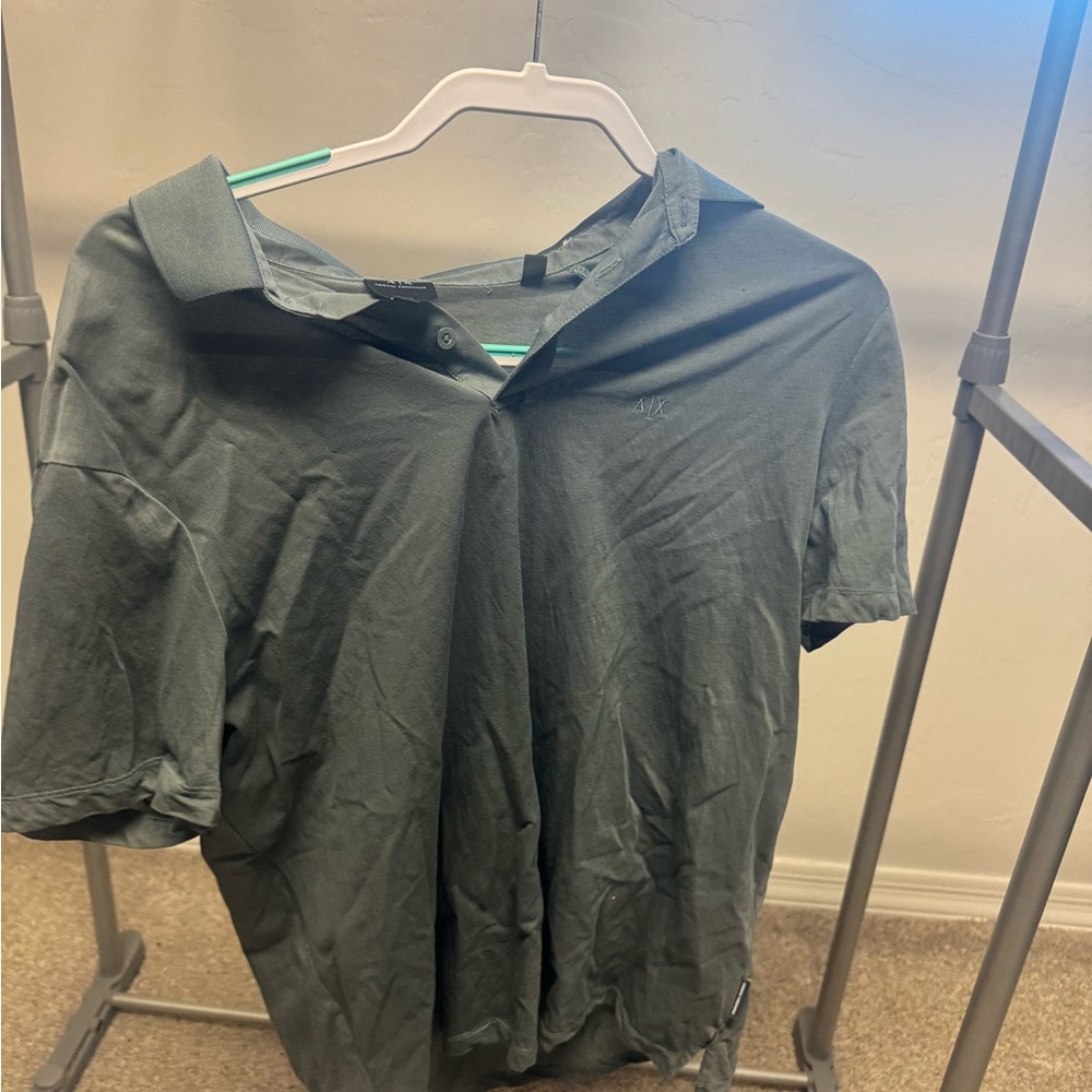 Armani Exchange Dark Grey Polo Shirt